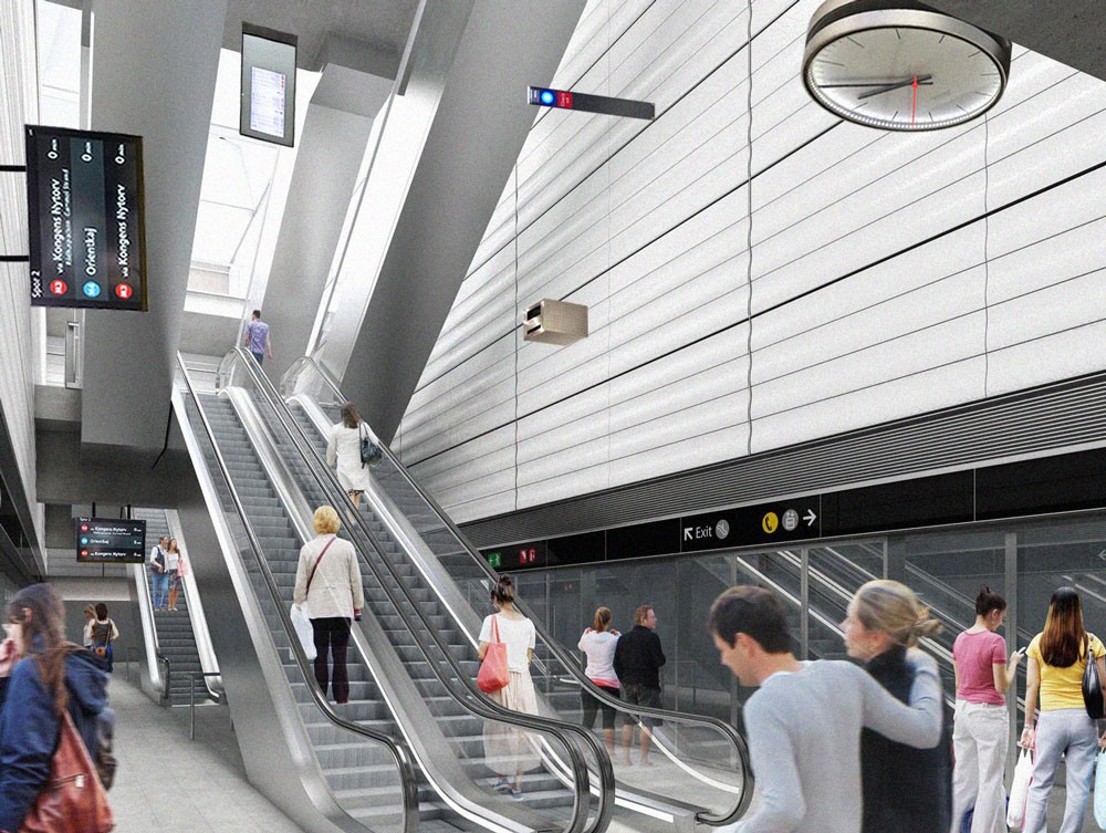 Kunst til tiden på nye metrostationer</br>Superflex vender Metroens inventar på hovedet på Havneholmen.</br>Foto: Superflex