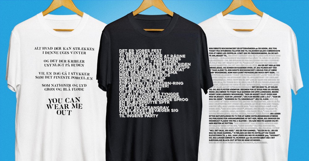 Koncertoplevelser udgives som litterære ekstranumre på t-shirts</br></br>Foto: PR-foto / 365TEKSTER
