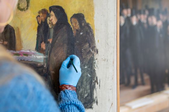 Kunsten at konservere</br>Et forarbejde til ‘En begravelse’ af Anna Ancher.</br>Foto: Skagens Kunstmuseer