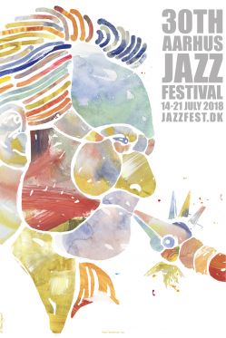 Aarhus Jazz Festival: 30 år med plads til det skæve, det skøre og det uforudsigelige</br>Årets kunstplakat lavet af Finn Nygaard</br>Foto: Illustrator Finn Nygaard / Aarhus Jazz Festival